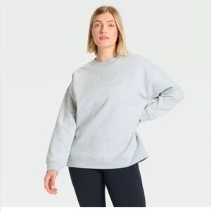 All In Motion Women's Active Comfort Oversized Crewneck Sweatshirt HeatheredGray